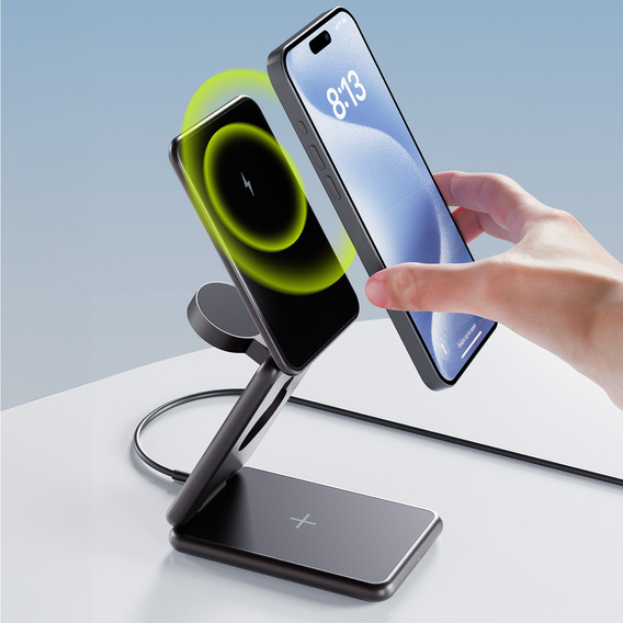 ERBORD 3в1 Бездротовий індуктивний зарядний пристрій з MagSafe для iPhone Apple Watch AirPods