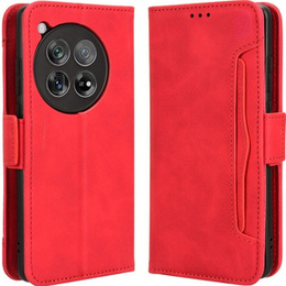 Футляр з клапаном для OnePlus 12 5G, Card Slot, червоний