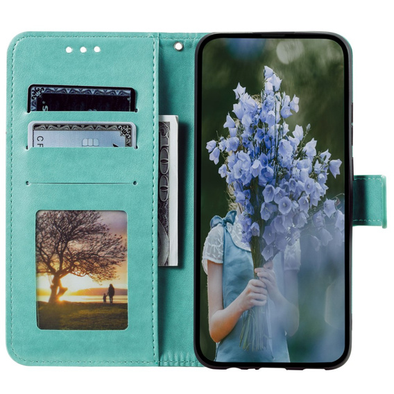Чохол-книжка для Samsung Galaxy A25 5G, Mandala Flower, зелений + скло 9H
