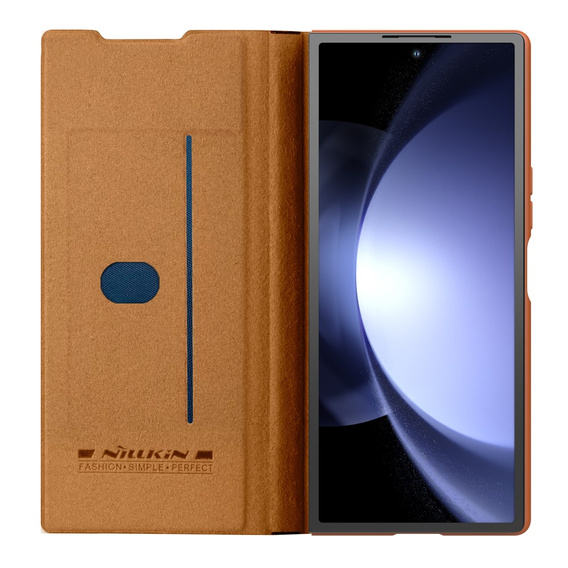 NILLKIN фліп-чохол для Samsung Galaxy Z Fold6 5G, CamShield Qin Pro, шкіра, коричневий