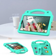 Детский чехол для Samsung Galaxy Tab A9, Cute Patterns, с подставкой, зелёный