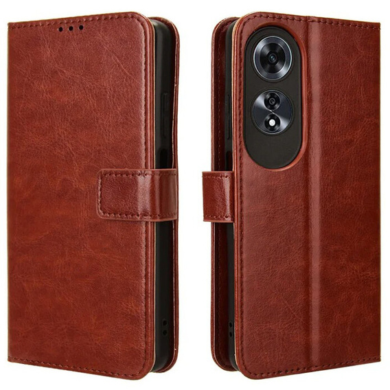 Откидной чехол для Oppo A60, Crazy Horse Wallet, коричневый