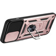 Бронированный чехол для iPhone 16E, CamShield Slide, розовый + закаленное стекло 9H