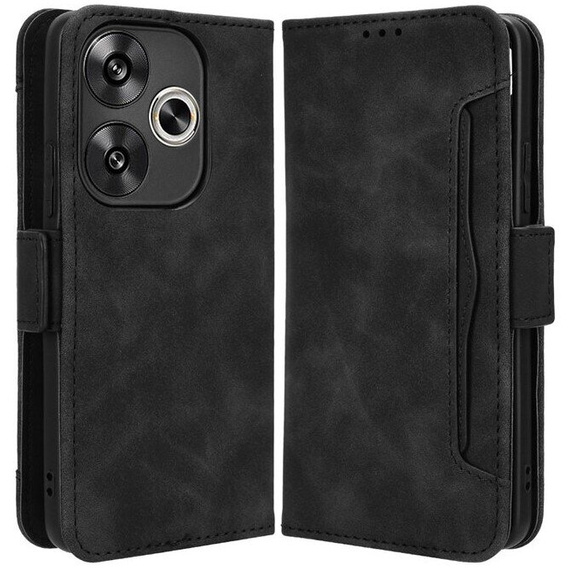 Футляр з клапаном для Xiaomi Poco F6, Card Slot, чорний