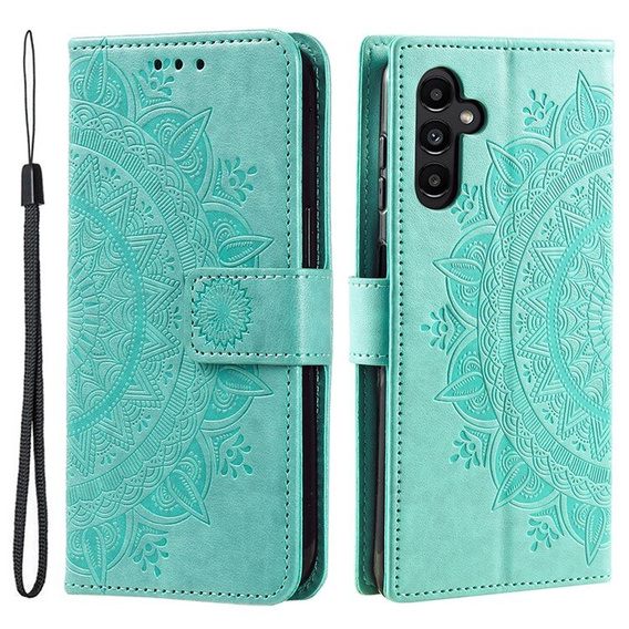 Откидной чехол для Samsung Galaxy A55 5G, Mandala Flower, зелёный