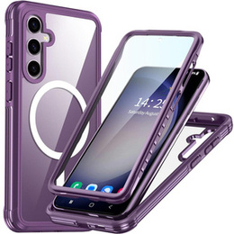 Чoхол до Samsung Galaxy S23 FE, Shockproof, з плівкою на екран, для MagSafe, фіолетовий