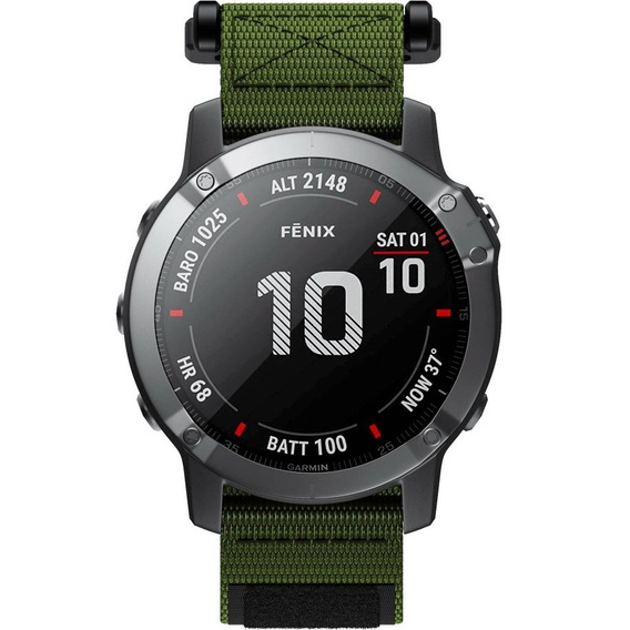 Нейлоновый ремешок до Garmin Fenix 7/Fenix 6 Pro/Forerunner 935/945/955 22mm, Green