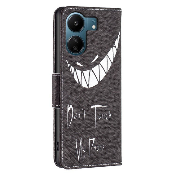 Откидной чехол для Xiaomi Redmi 13C / Poco C65, Wallet, Don't Touch My Phone, синий