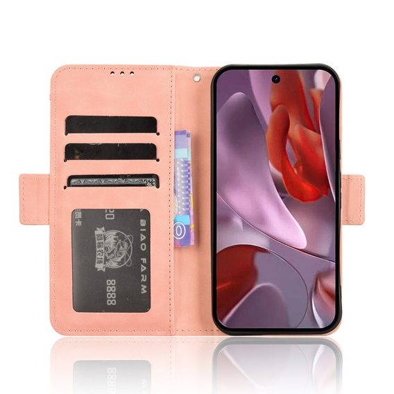 Футляр з клапаном для Google Pixel 9A, Card Slot, рожевий