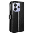 Откидной чехол для Xiaomi Redmi Note 14 4G, Crazy Horse Wallet, чёрный