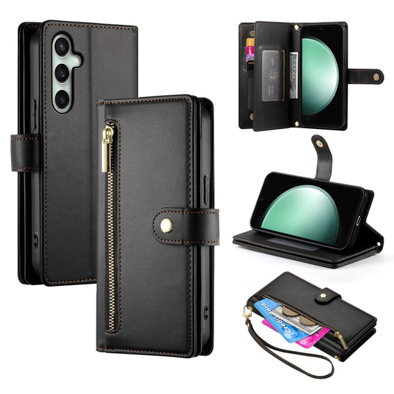 Чохол-книжка для Samsung Galaxy S24 FE, Wallet Zipper Pocket, чорний