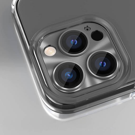Накладка на об'єктив зі склом для iPhone 15 Pro / 15 Pro Max, ERBORD, сірий