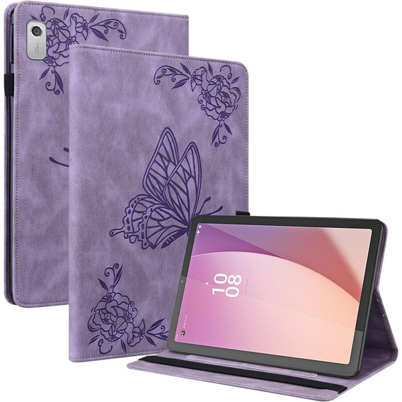 Чехол для Lenovo Tab M9, Butterfly, фиолетовый