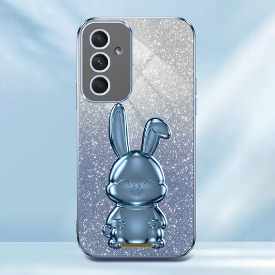 Чехол для Samsung Galaxy A54 5G, Glitter Rabbit, с выдвижной подставкой, синий