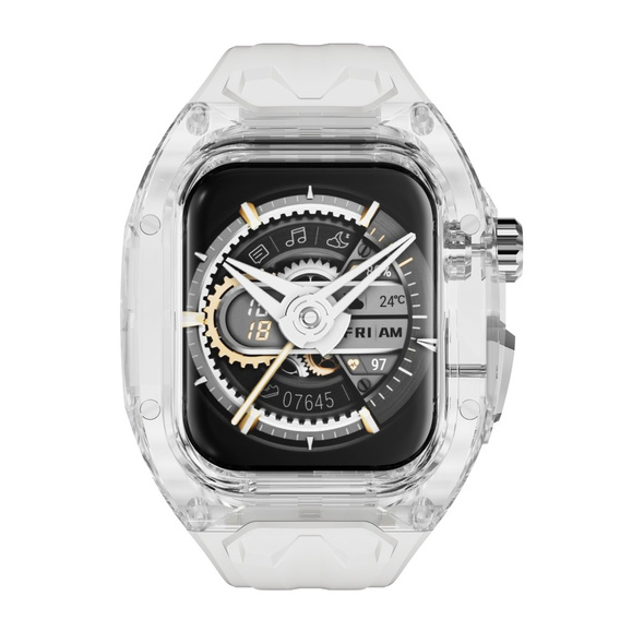 Силиконовый ремешок с чехлом для Apple Watch 1/2/3/4/5/6/7/8/9/10/SE/Ultra/Ultra 2 42/44/45/49MM