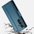 Чехол для Samsung Galaxy S24, ERBORD Glossy Litchi, кошелек с клапаном, синий