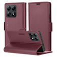 Чехол для Xiaomi 14T Pro, ERBORD Glossy Litchi, кошелек с клапаном, красный