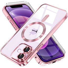 Чохол для iPhone 12, Electro MagSafe, рожевий + Скло на екран