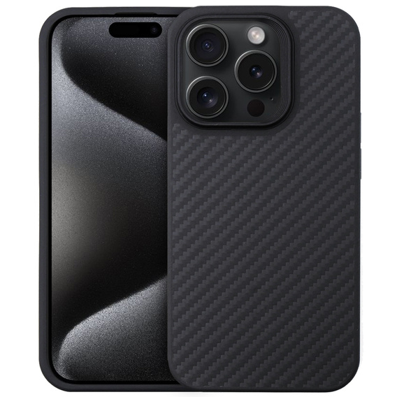 Чохол для iPhone 15 Pro Max, Aramid Fiber Cover, чорний