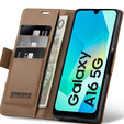 Чехол для Samsung Galaxy A16, ERBORD Glossy Litchi, кошелек с клапаном, коричневый