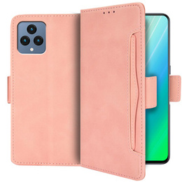 Футляр з клапаном для T Phone 5G, Card Slot, рожевий