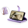 Откидной чехол для Samsung Galaxy S25 Ultra, Wallet Zipper Pocket, фиолетовый