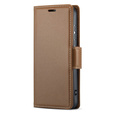 Чехол для Motorola Moto G24 Power, ERBORD Glossy Litchi, кошелек с клапаном, коричневый