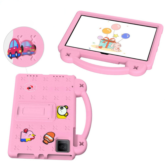 Дитячий чохол для планшета T Tablet 5G, Cute Patterns, з підставкою, рожевий