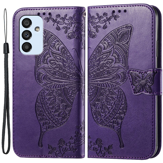 Откидной чехол для Samsung Galaxy M23 5G / M13, Butterfly, фиолетовый
