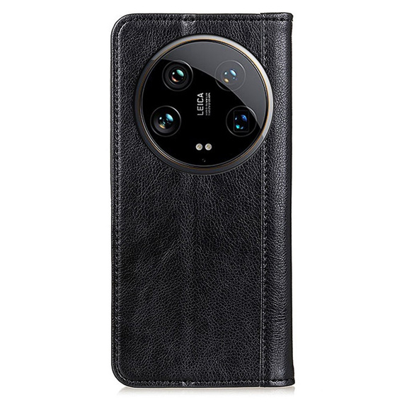 Чехол до Xiaomi 14 Ultra, Wallet Litchi Leather, чёрный