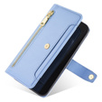 Откидной чехол для Samsung Galaxy S23, Wallet Zipper Pocket, синий