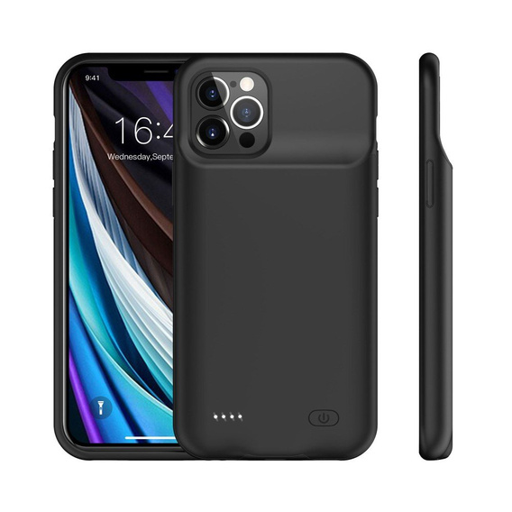 Чехол с батареей 6500mAh до iPhone 12 / 12 Pro, Black