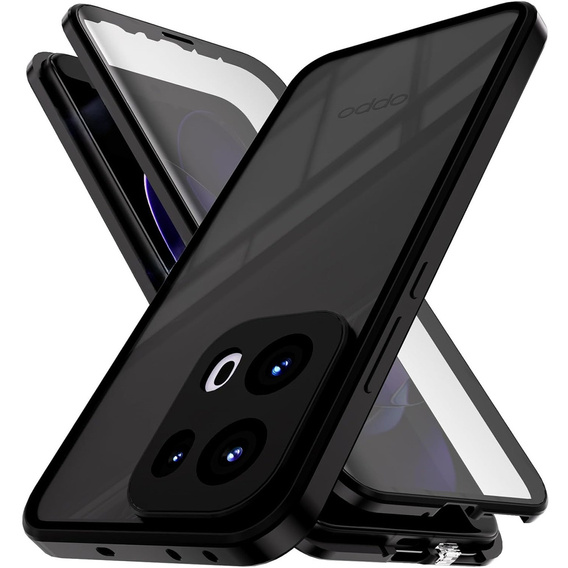 Чохол для Oppo Reno 13 Pro, Magnetic Dual Glass, чорний