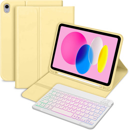 Чехол с подсвечиваемой bluetooth-клавиатурой для iPad 10.9 2022 (10 gen.), жёлтый