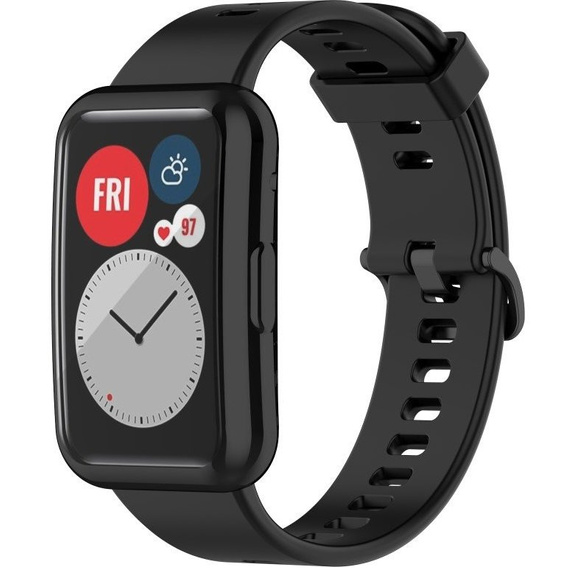 Чехол со встроенным стеклом для Huawei Watch Fit, Black