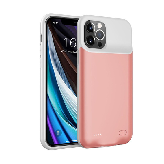 Чехол с батареей 6500mAh до iPhone 12 / 12 Pro, Rose Gold