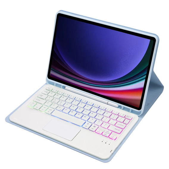 Чехол + клавиатура Samsung Galaxy Tab S9 FE X510 / X516, with touchpad, светло-голубой