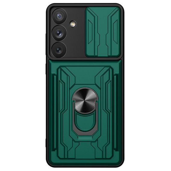 Бронированный чехол для Samsung Galaxy A54 5G, Camera Slide Card Slot, зелёный