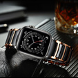Браслет Stainless Segments до Apple Watch 1/2/3/4/5/6/7/SE 42/44MM - Rose Gold/Black