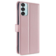 Откидной чехол для Samsung Galaxy M15 5G, Wallet Zipper Pocket, розовый