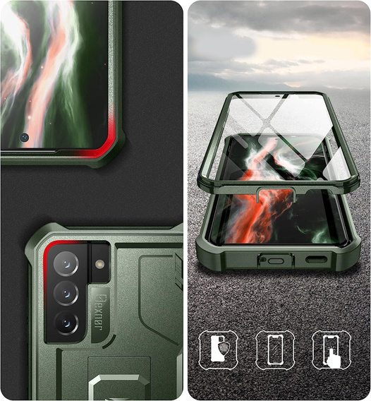 Броньований чохол для Samsung Galaxy S21 FE, Dexnor Full Body, зелений