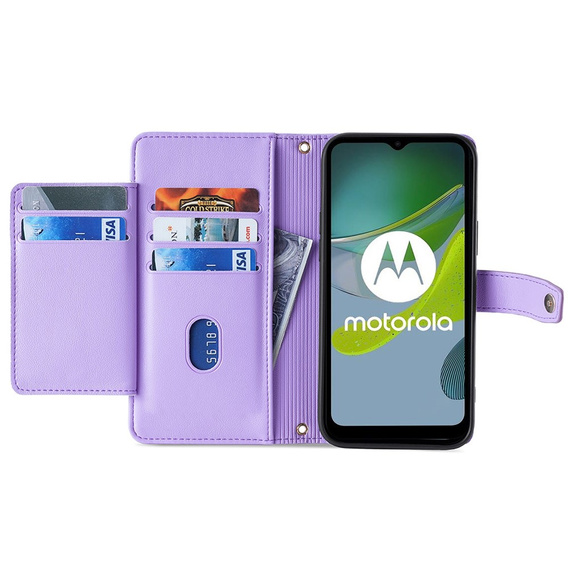 Откидной чехол для Motorola Edge 40 Neo, Wallet Zipper Pocket, фиолетовый