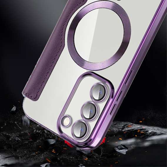 Чохол-книжка для Samsung Galaxy S23, Wallet, MagSafe, фіолетовий