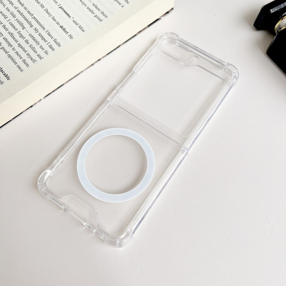 Чoхол до Samsung Galaxy Z Flip7 FE / Z Flip6, Dropproof MagSafe, прозорий