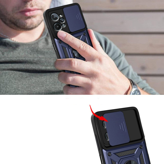 Чохол NOX Camera Slide Realme C31, CamShield Slide, темно-синій
