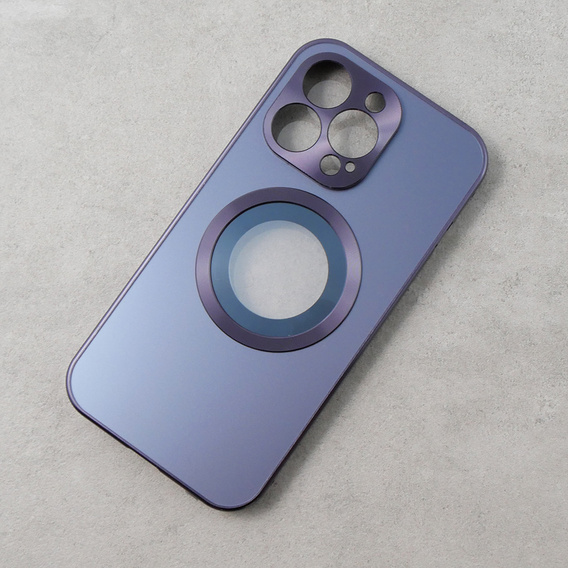 Чохол для iPhone 13 Pro, Dual Glass, для Magsafe, фіолетовий