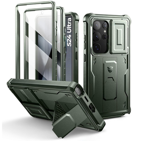 Броньований чохол для Samsung Galaxy S24 Ultra, Dexnor Full Body (Two Frames), зелений