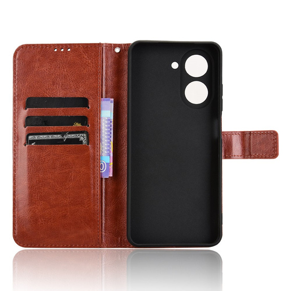 Футляр з клапаном для Xiaomi Redmi A5, Crazy Horse Wallet, коричневий