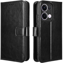 Футляр з клапаном для Oppo Reno 13, Crazy Horse Wallet, чорний