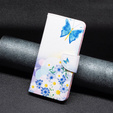 Чохол-книжка для OPPO A57 / A57s, Wallet, butterfly & flowers, білий
